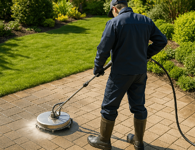 Pflasterstein und Terrassenreinigung